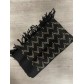 Echarpe épaisse motifs zig-zag en lurex et bords franges