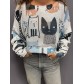 Top pull oversize imprimé multi chats