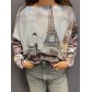 Top pull oversize imprimé Tour eiffel paysage
