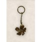 Porte clés acier - Fleur striée 