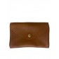 Portefeuille cuir grainé rabat clou