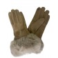 Gants tactiles effet daim avec fourrures sur les poignés 