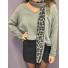 Top manches longues leopard et écharpe assortie