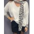 Top manches longues leopard et écharpe assortie
