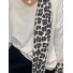 Top manches longues leopard et écharpe assortie