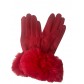 Gants tactiles effet daim avec fourrures sur les poignés 