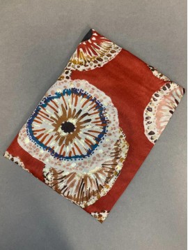 Echarpe imprimés cercles et détails lurex 