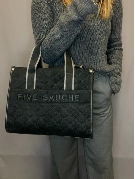 Sac porté main rive gauche matelassé en peau de pêche 