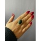 Bague Acier réglable - Grande pierre centrale arrondi