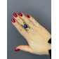 Bague Acier réglable - Grande bague effet martelé avec pierre centrale