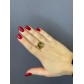 Bague Acier réglable - Bague large avec cercle et baton central