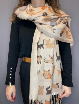 Echarpe imprimé chats et chatons 