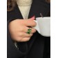 Bague Acier réglable - Papillon en pierre et strass central 