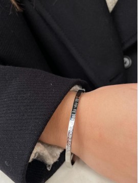 Bracelet Acier - Clip fin \"Les copines c'est la vie\"