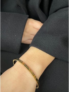 Bracelet Acier - Clip fin  \"Amour Chance Bonheur\"