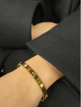 Bracelet Acier - Clip strass et étoile 
