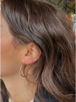 BO clips Plaqué Or - Moyennes créoles lisses et fines 