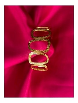 Bracelet Acier - Jonc avec ovales striés