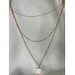 Collier long Acier-  Sautoir multirangs petites perle et pendentif
