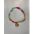 Bracelet Acier - Multirangs perles pompon et arbre de vie