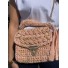 Sac petit format tressé avec lurex et pompon