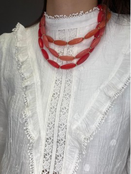 Collier Fantaisie -   Multirangs avec pierres ovales