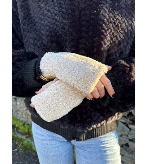 Mitaines avec effet laine de mouton 
