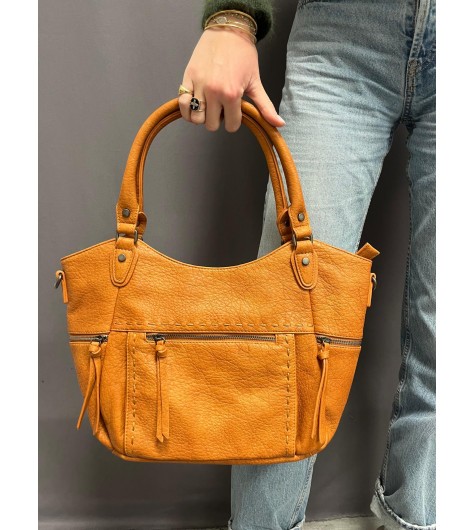 Sac porté main avec pochette avant et cotés
