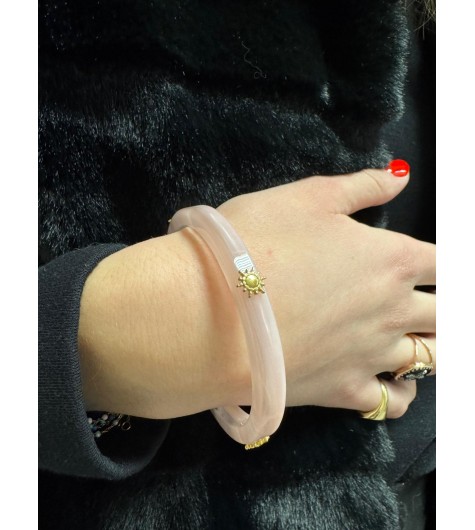Bracelet Acier- Jonc avec soleil