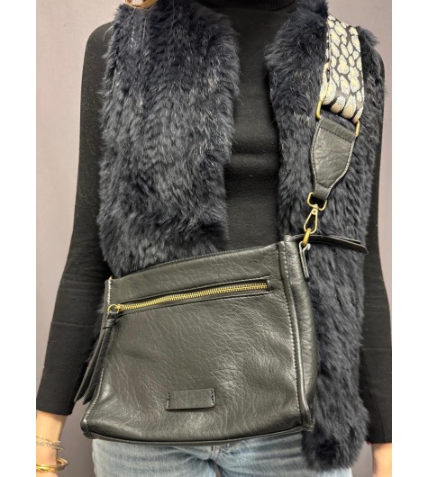 Sac porté travers avec pochette avant et arrière