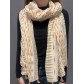 Echarpe coton/viscose imprimée ethnique avec pompon
