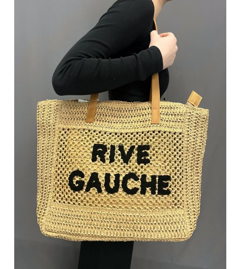 Sac porté épaule paille \"RIVE GAUCHE\"