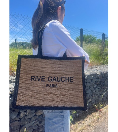 Sac cabas en paille "Rive Gauche"