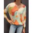 Top avec taches de couleurs et col lurex
