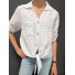Top chemise manches courtes col V avec noeud