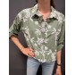 Top chemise avec broderies fleurs