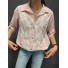 Top chemise avec broderies fleurs