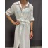 Robe longue chemise avec noeud a la taille