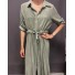 Robe longue chemise avec noeud a la taille
