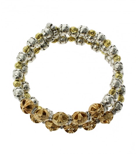 Bracelet  - Three chains, elaborated beads.