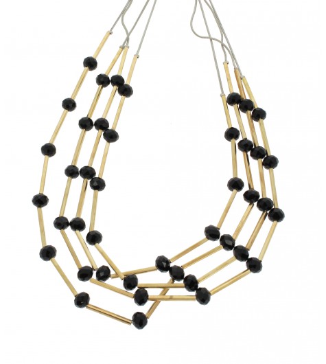 Necklace - Faceted beads and tubes.