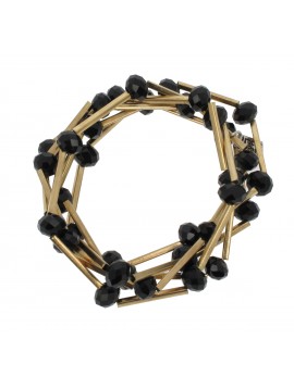 Bracelet - Multi-chains, faceted beads and tubes.