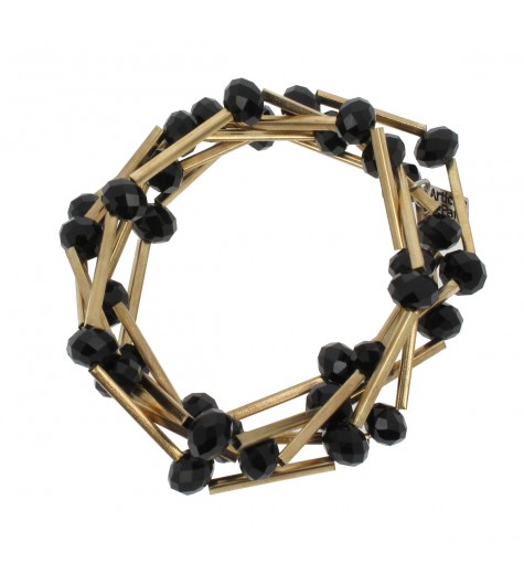 Bracelet - Multi-chains, faceted beads and tubes.