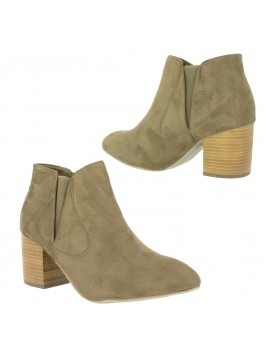 Anckle boots - Faux nubuck, plain colour .