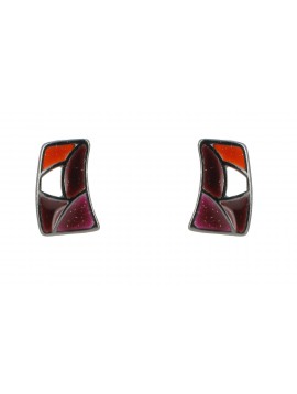 Earring - Enameled plate.