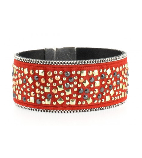 Bracelet - With beads and rhinestones.