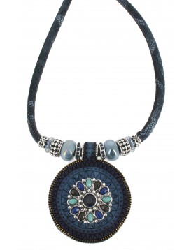 Necklace - Lace and big pendant.