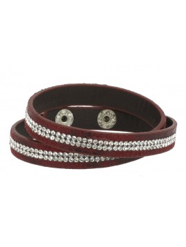 Bracelet - Double twist and rhinestones.