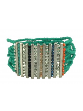 Bracelet - Multi rangs petites perles et barrettes.