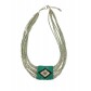 Necklace - Multi row beads chains and diamond pattern.